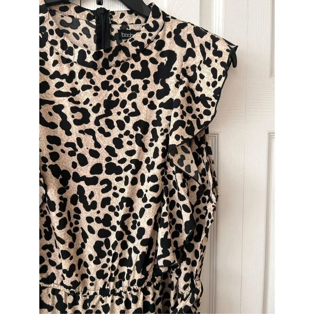 Boohoo Leopard Ruffled Wide Leg Jumpsuit Plus Size 22 - Picture 8 of 13